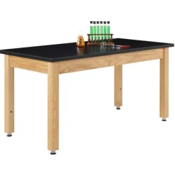 Laminate Top, Adjustable Wooden Leg Science Table (30'' D X 60'' W)