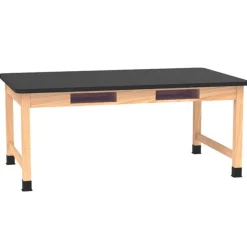 Laminate Top Hardwood Science Table with Book Compartments (42'' D X 60'' W)