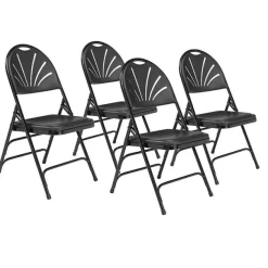 Lightweight Fan Back Polyfold Folding Chairs (4 Pack)