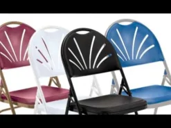 Lightweight Fan Back Polyfold Folding Chairs (4 Pack)