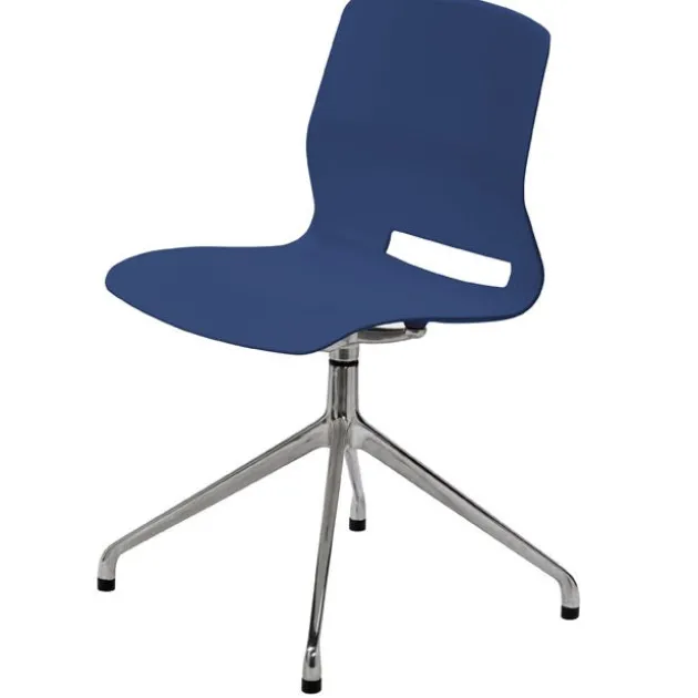 Lola Stainless Steel Base 4-Post Swivel Chair