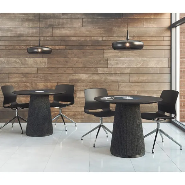 Lola Stainless Steel Base 4-Post Swivel Chair
