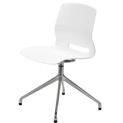 Lola Stainless Steel Base 4-Post Swivel Chair