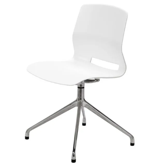 Lola Stainless Steel Base 4-Post Swivel Chair