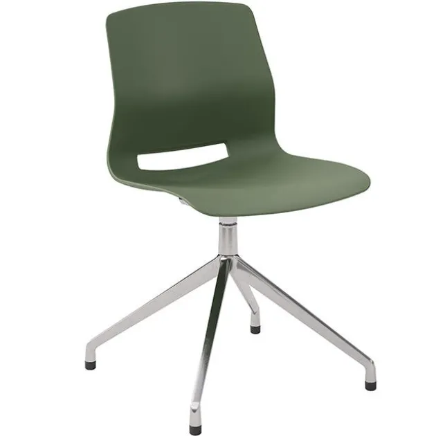 Lola Stainless Steel Base 4-Post Swivel Chair