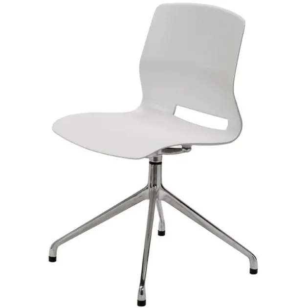 Lola Stainless Steel Base 4-Post Swivel Chair