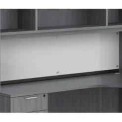 Magnetic White Glass Dry Erase Board Hutch Insert - 17"H x 69"W