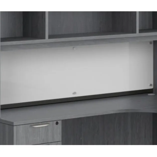 Magnetic White Glass Dry Erase Board Hutch Insert - 17"H x 69"W