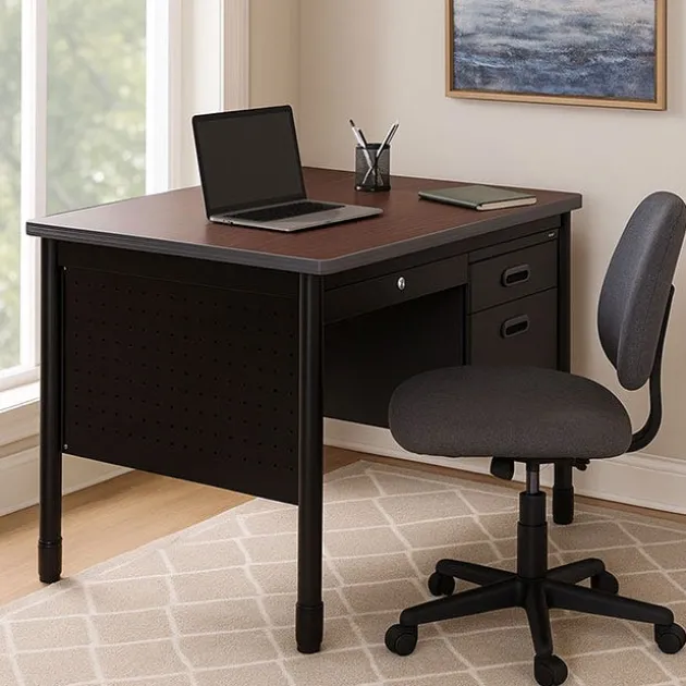 Mesa Series Steel Single Pedestal Teacher Desks