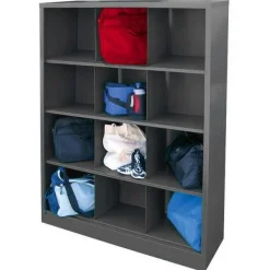 Metal Cubby Shelf with 12 Storage Cubes