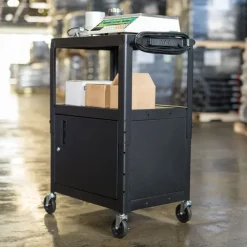 Metal Utility Cart w/ Cabinet & Electrical Assembly