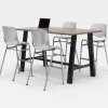 Midtown Rectangle Cafe Standing Height Table with Kool Barstool Package