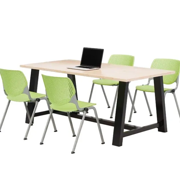 Midtown Rectangle Cafe Table with Kool Seating Package