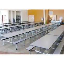 Mobile Bench Cafeteria Table (12' L x 29'' H)