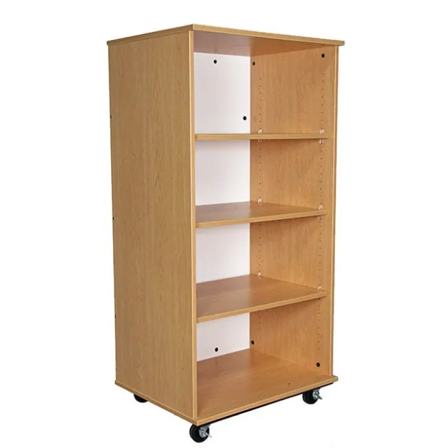 Mobile Bookcase with Dry Erase Back (30" W x 23" D x 60" H)