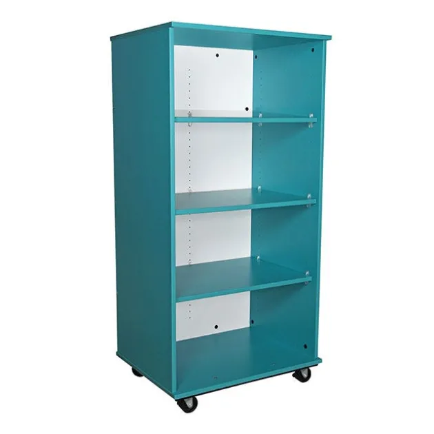 Mobile Bookcase with Dry Erase Back (30" W x 23" D x 60" H)