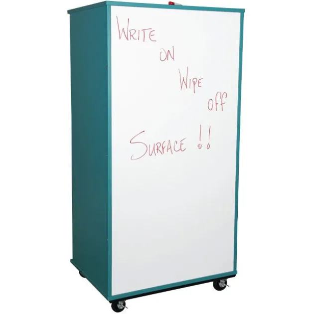 Mobile Bookcase with Dry Erase Back (30" W x 23" D x 60" H)
