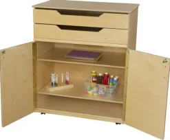 Mobile Cabinet w/ Drawers On Top