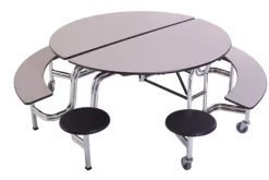 Mobile Cafeteria Round Stool & Bench Table