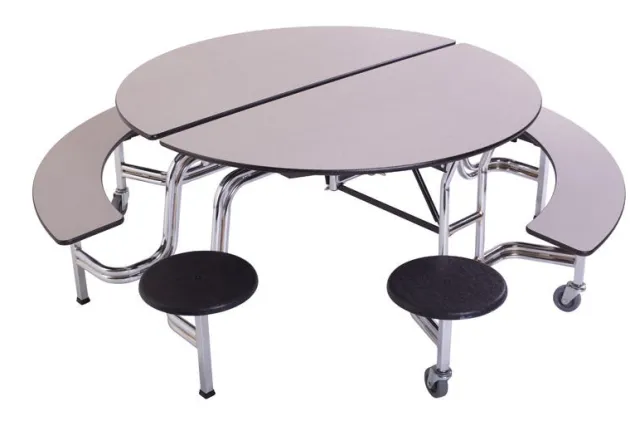 Mobile Cafeteria Round Stool & Bench Table
