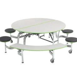 Mobile Cafeteria Round Stool & Bench Table