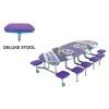 Mobile Elliptical Cafeteria Tables with Stools