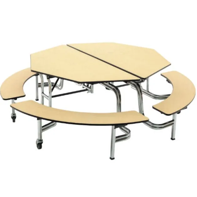 Mobile Octagonal Cafeteria Table with Benches