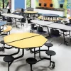 Mobile Octagon Cafeteria Tables with Stools