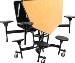Mobile Octagon Cafeteria Tables with Stools