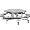 Mobile Octagon Cafeteria Tables with Benches