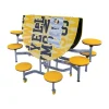 Mobile Oval Cafeteria Tables with Stools