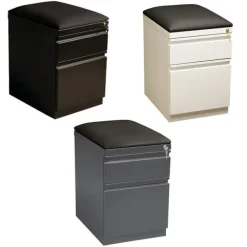 Mobile Pedestal File Drawers with Seat Cushion
