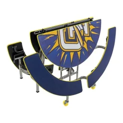 Mobile Round Cafeteria Tables with Benches