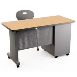 Mobile Single Pedestal Teacher & Administrator Desk (24'' W x 54'' D)