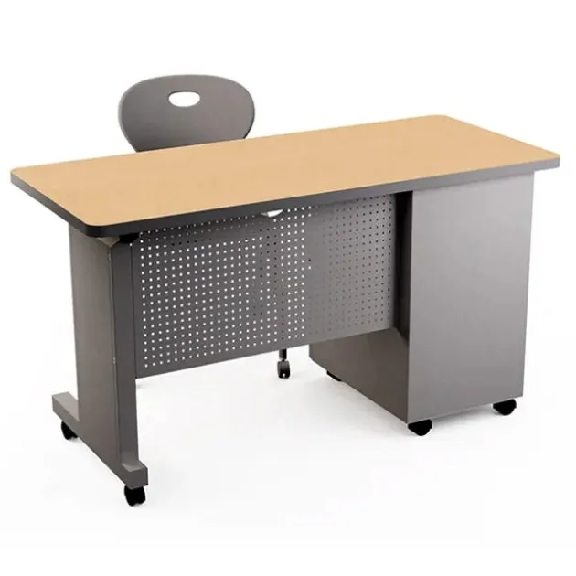 Mobile Single Pedestal Teacher & Administrator Desk (24'' W x 54'' D)