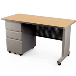 Mobile Single Pedestal Teacher & Administrator Desk (24'' W x 54'' D)