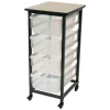 Mobile Single Row Clear Bin Storage Unit