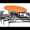 Mobile Stool Cafeteria Tables - Powder Coat Frame