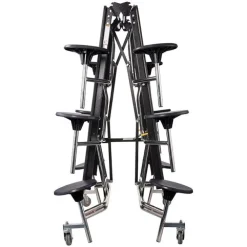 Mobile Stool Cafeteria Tables - Chrome Frame