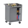 Mobile Workbench with 2-Door Storage Cabinet