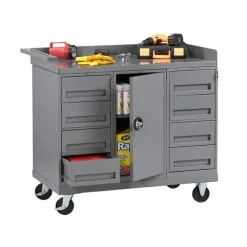 Mobile Workbench with Storage Cabinet (8 Drawers)
