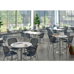 Mode Bar Height Cafe Table w/ Silver Round Base (36'' x 72'' Rectangle)