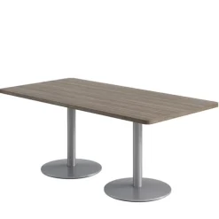 Mode Bar Height Cafe Table w/ Silver Round Base (36'' x 72'' Rectangle)