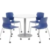 Mode Cafe Table with Four Lola Stack Chairs w/ Casters