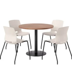 Mode Cafe Table with Four Lola Stack Chairs