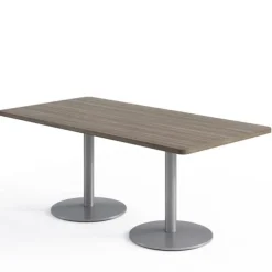 Mode Counter Height Cafe Table w/ Silver Round Base (36'' x 72'' Rectangle)
