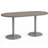 Mode Racetrack Bar Height Café Tables w/ Round Silver Base