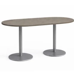 Mode Racetrack Bar Height Café Tables w/ Round Silver Base