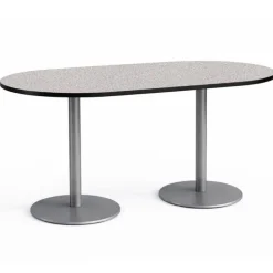 Mode Racetrack Bar Height Café Tables w/ Round Silver Base