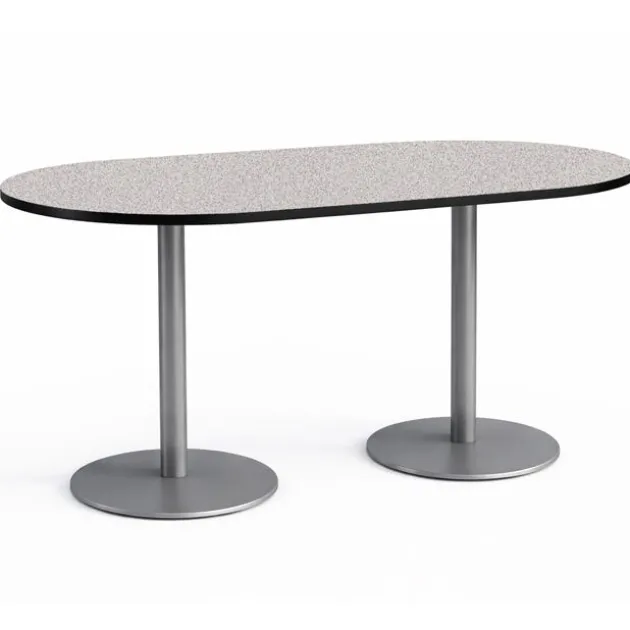 Mode Racetrack Bar Height Café Tables w/ Round Silver Base